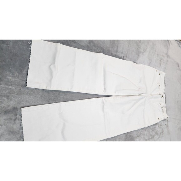J. Crew Women's Size 24 Jeans 96' Slim Wide White Pants - Picture 6 of 10